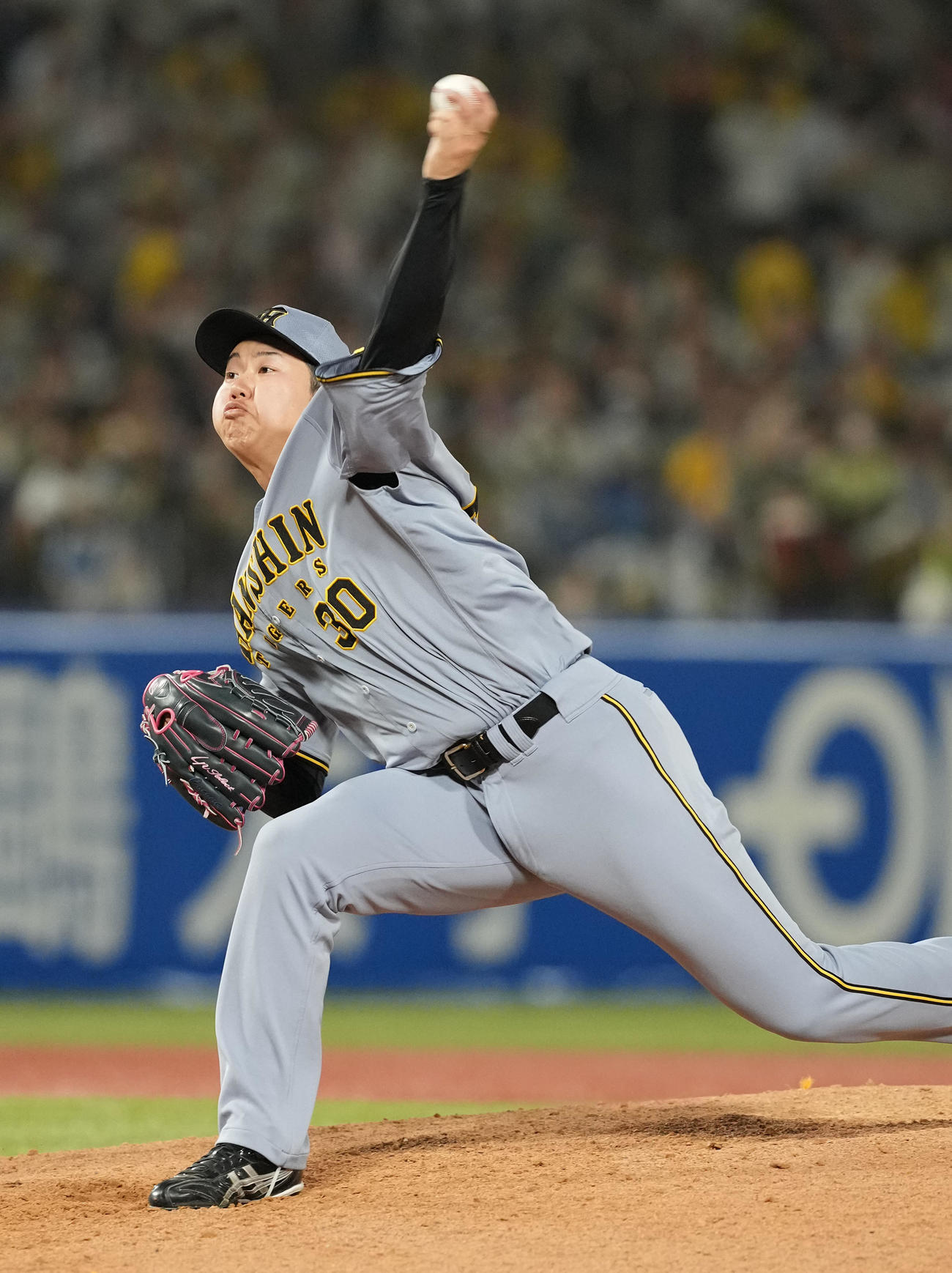 ヤクルト対阪神　5回からマウンドに上がった阪神門別（撮影・たえ見朱実）