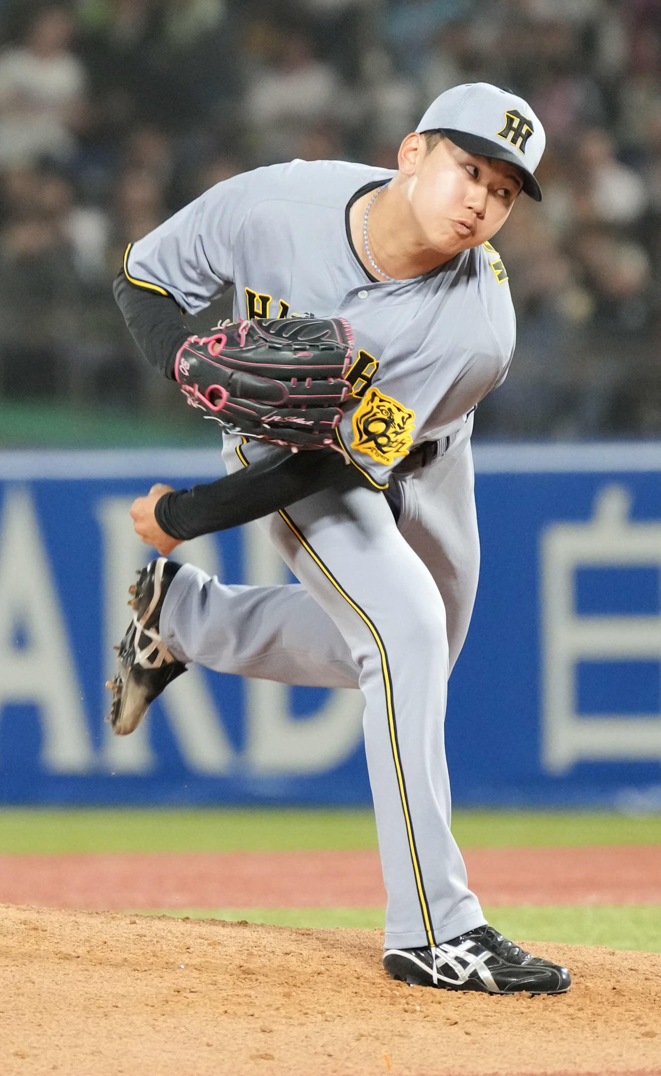 ヤクルト対阪神　阪神2番手で登板した門別（撮影・小沢裕）