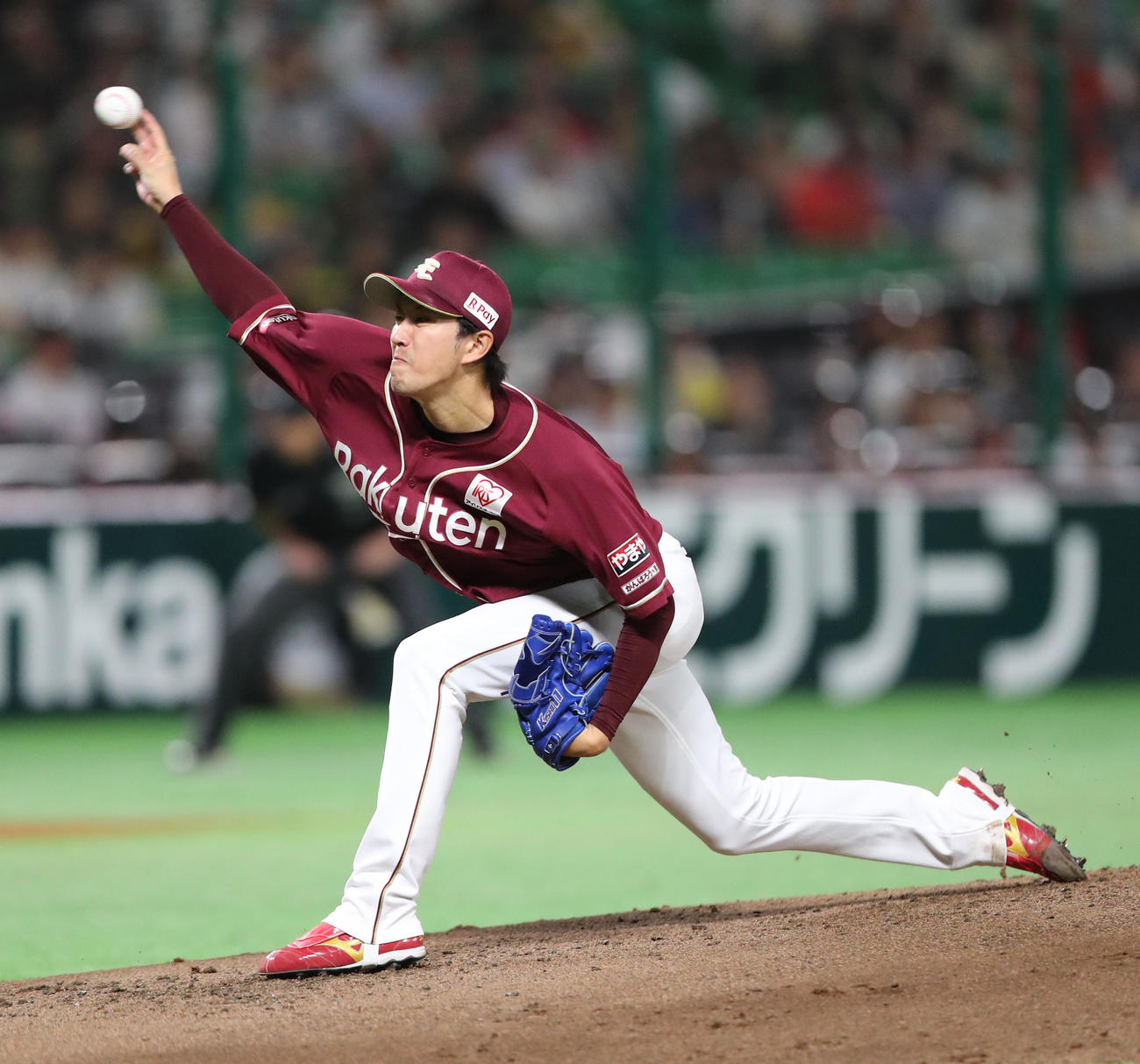 ソフトバンク対楽天　楽天先発の岸（撮影・梅根麻紀）