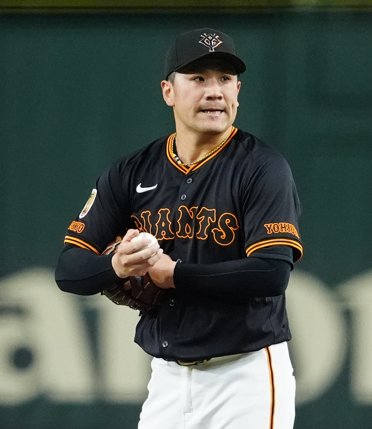 巨人対DeNA 1回表DeNA1死二、三塁、牧に先制適時打を浴びた田中将（撮影・江口和貴）