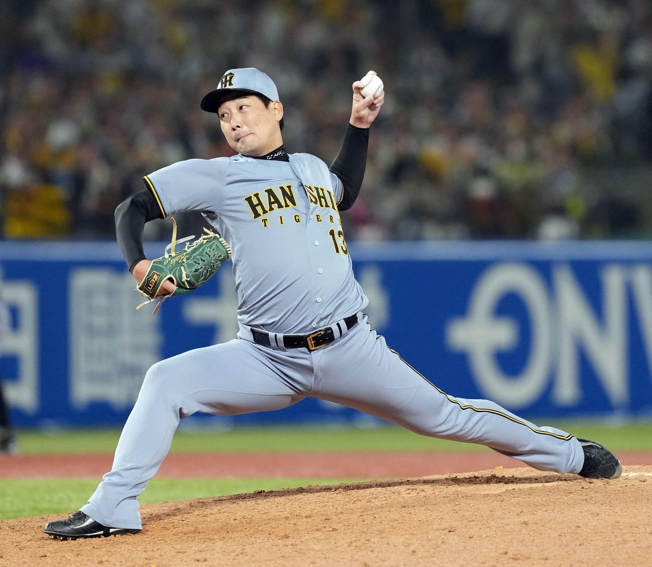 ヤクルト対阪神　9回からマウンドに上がった阪神岩崎（撮影・たえ見朱実）