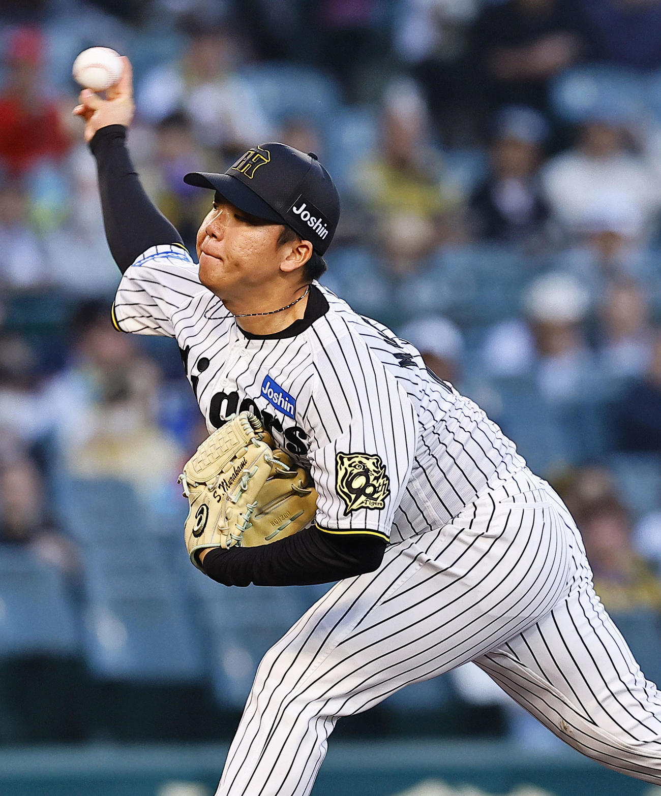 阪神対広島　阪神先発の村上（撮影・藤尾明華）