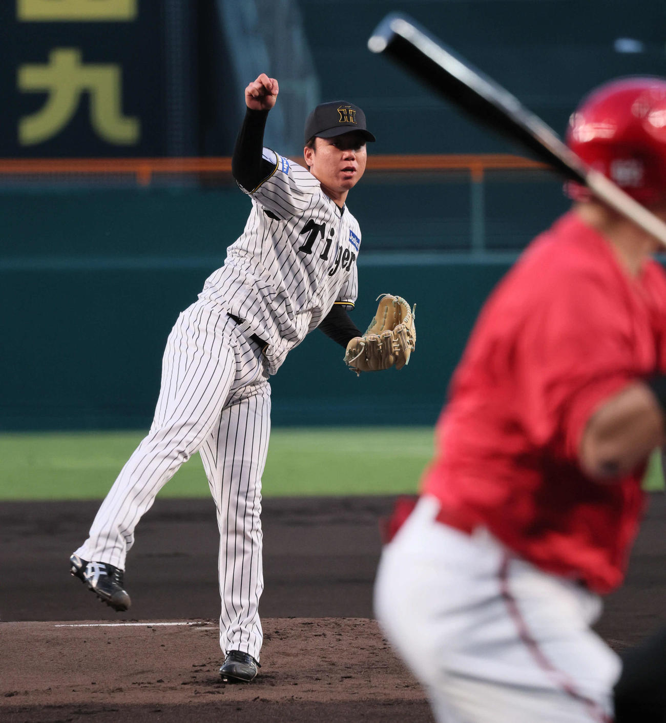 阪神対広島　阪神先発の村上（撮影・宮崎幸一）