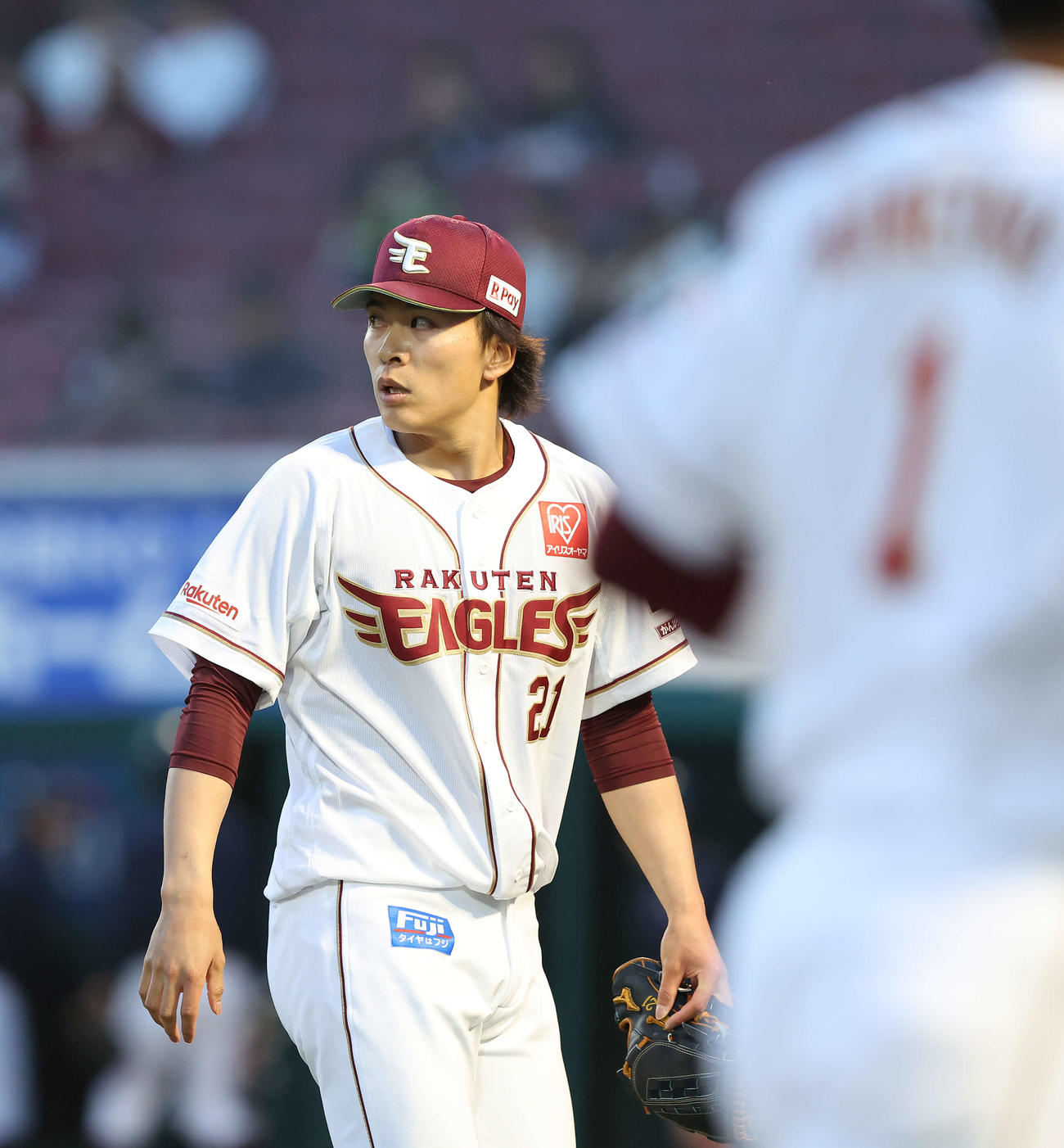 楽天対ロッテ　1回表を抑える早川（撮影・河田真司）