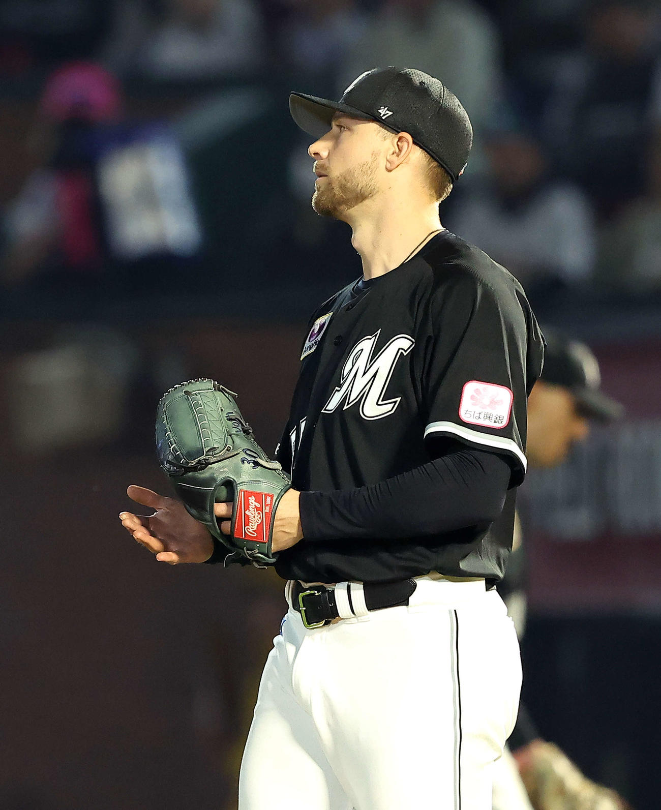 楽天対ロッテ　5回裏を抑えるボス（撮影・河田真司）