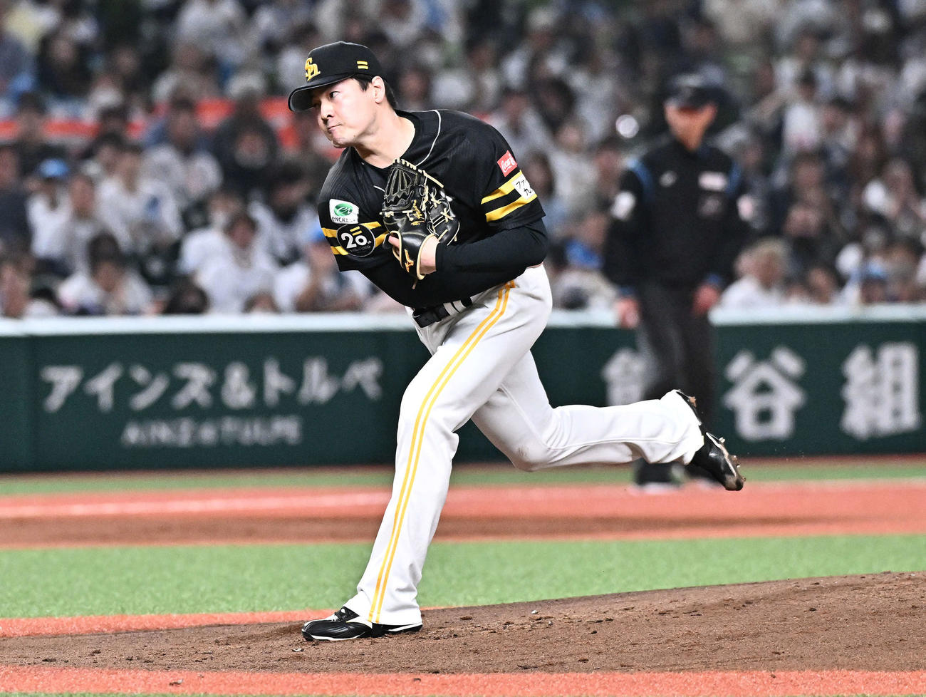 西武対ソフトバンク　ソフトバンク先発の有原（撮影・滝沢徹郎）