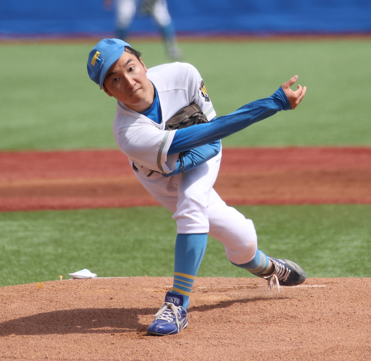 明大対東大　先発した東大・渡辺（撮影・柴田隆二）