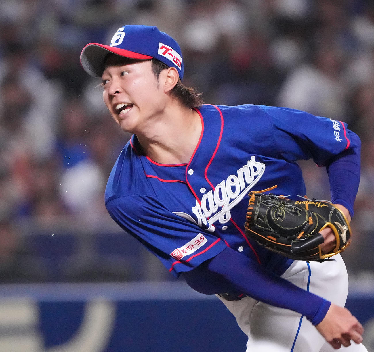 中日対DeNA 5回表、力投する中日先発の高橋宏（撮影・森本幸一）