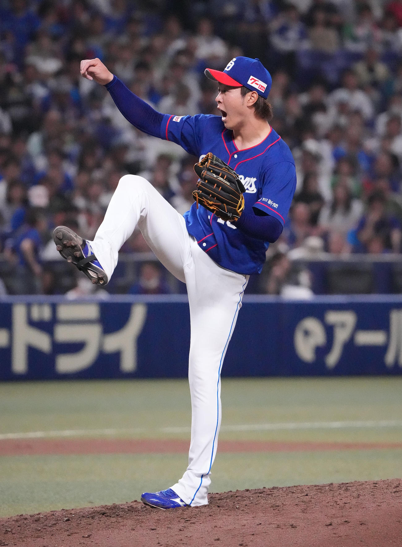 中日対DeNA 7回表、力投する中日先発の高橋宏（撮影・森本幸一）