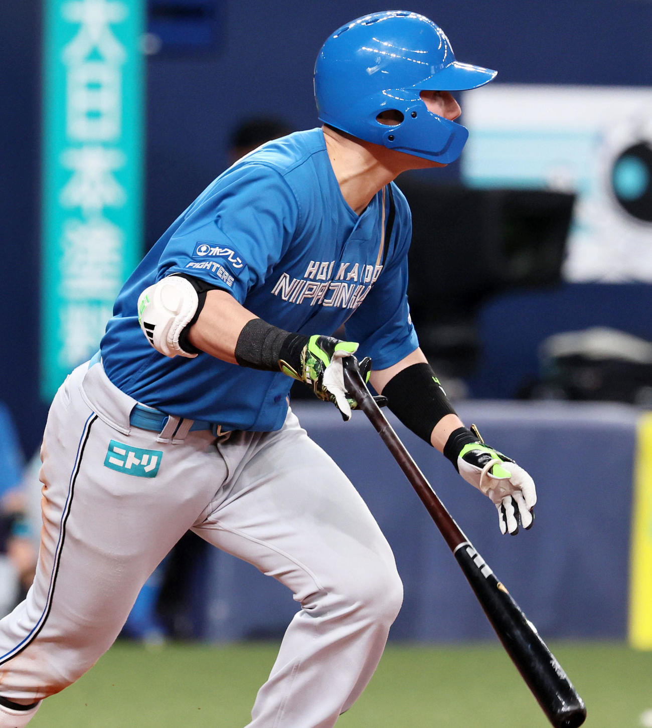 オリックス対日本ハム　4回表日本ハム無死、清宮幸は中前打を放つ（撮影・加藤哉）