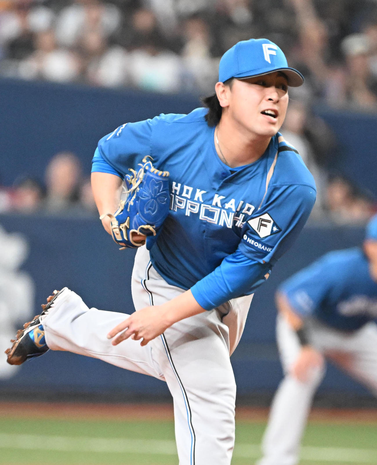 オリックス対日本ハム　7回に登板する日本ハム河野（撮影・和賀正仁）
