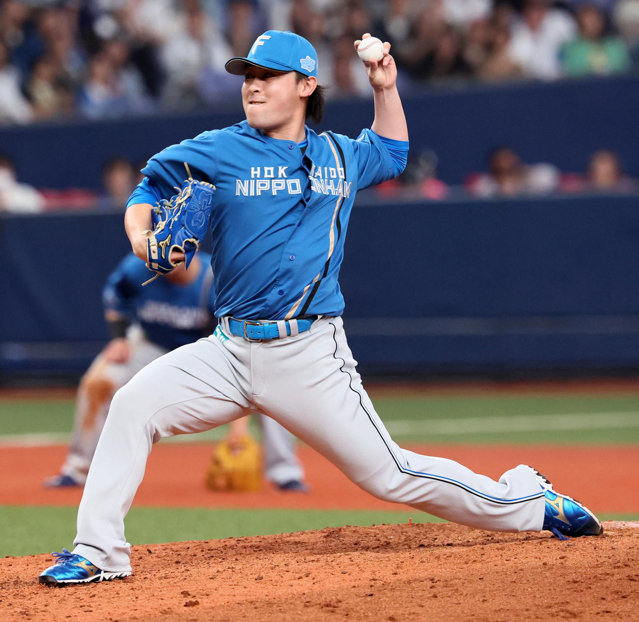 オリックス対日本ハム　7回裏、日本ハム3番手で登板する河野（撮影・加藤哉）