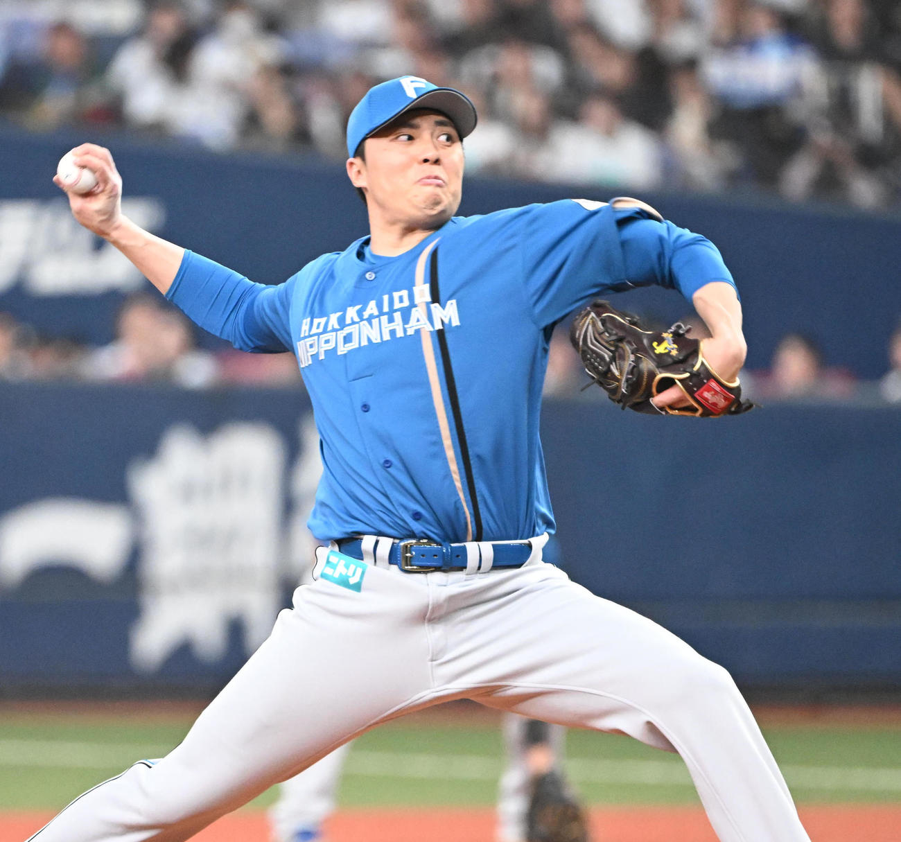 オリックス対日本ハム　9回に登板する日本ハム田中（撮影・和賀正仁）