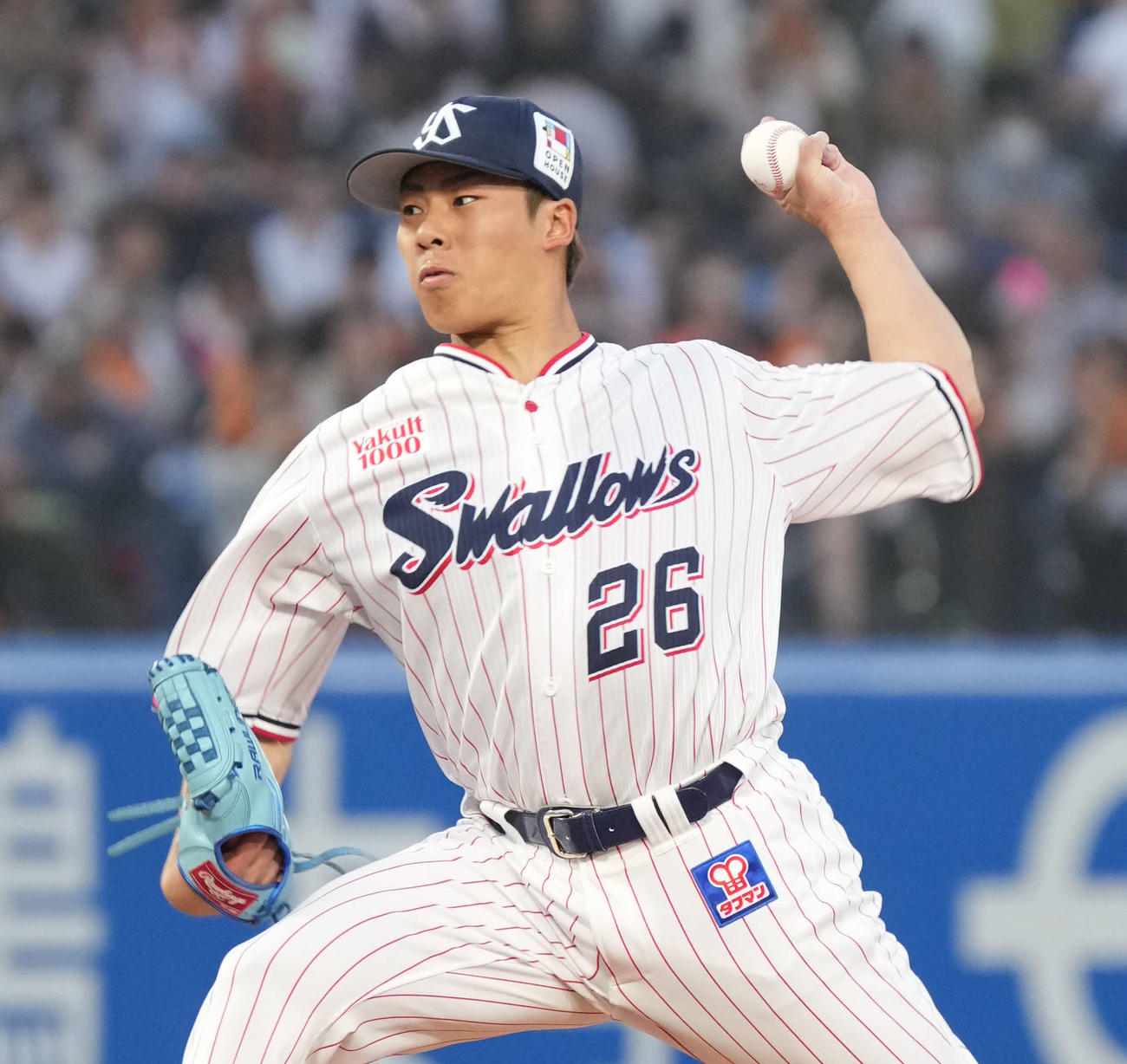 ヤクルト対巨人　ヤクルト先発の山野（撮影・小沢裕）