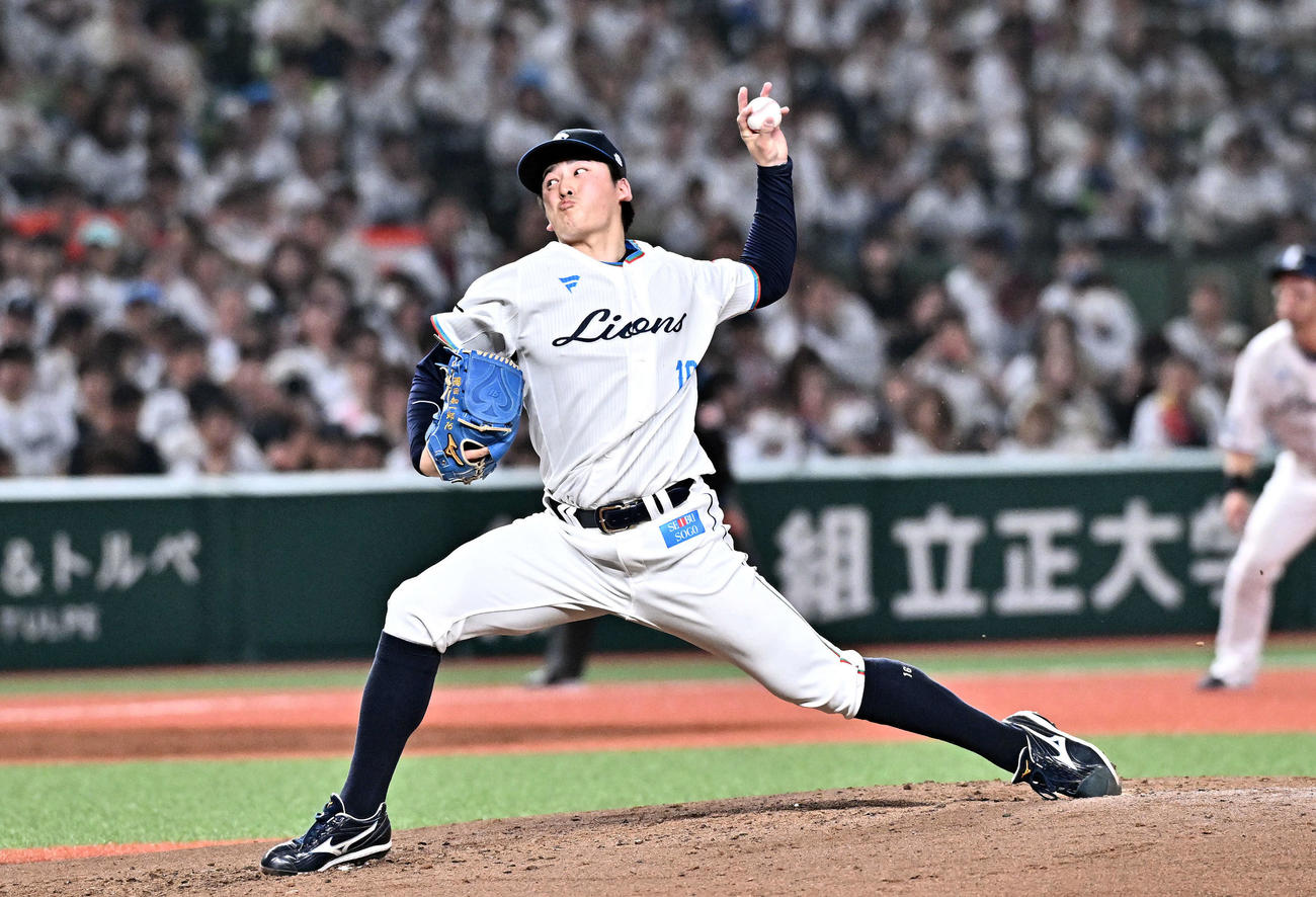 西武対ソフトバンク　西武先発の隅田（撮影・滝沢徹郎）