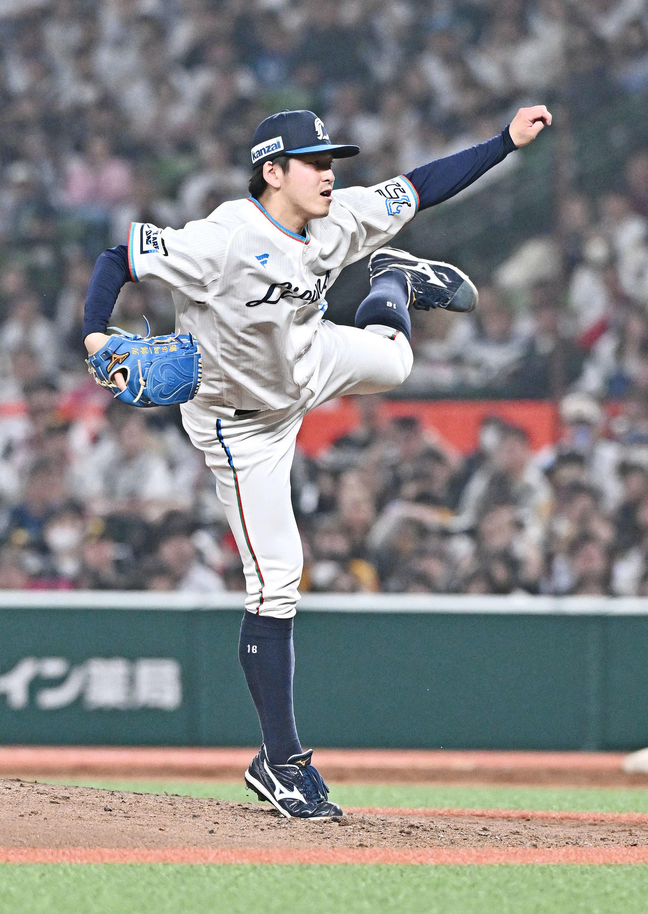 西武対ソフトバンク　9回表、力投する西武先発の隅田（撮影・滝沢徹郎）