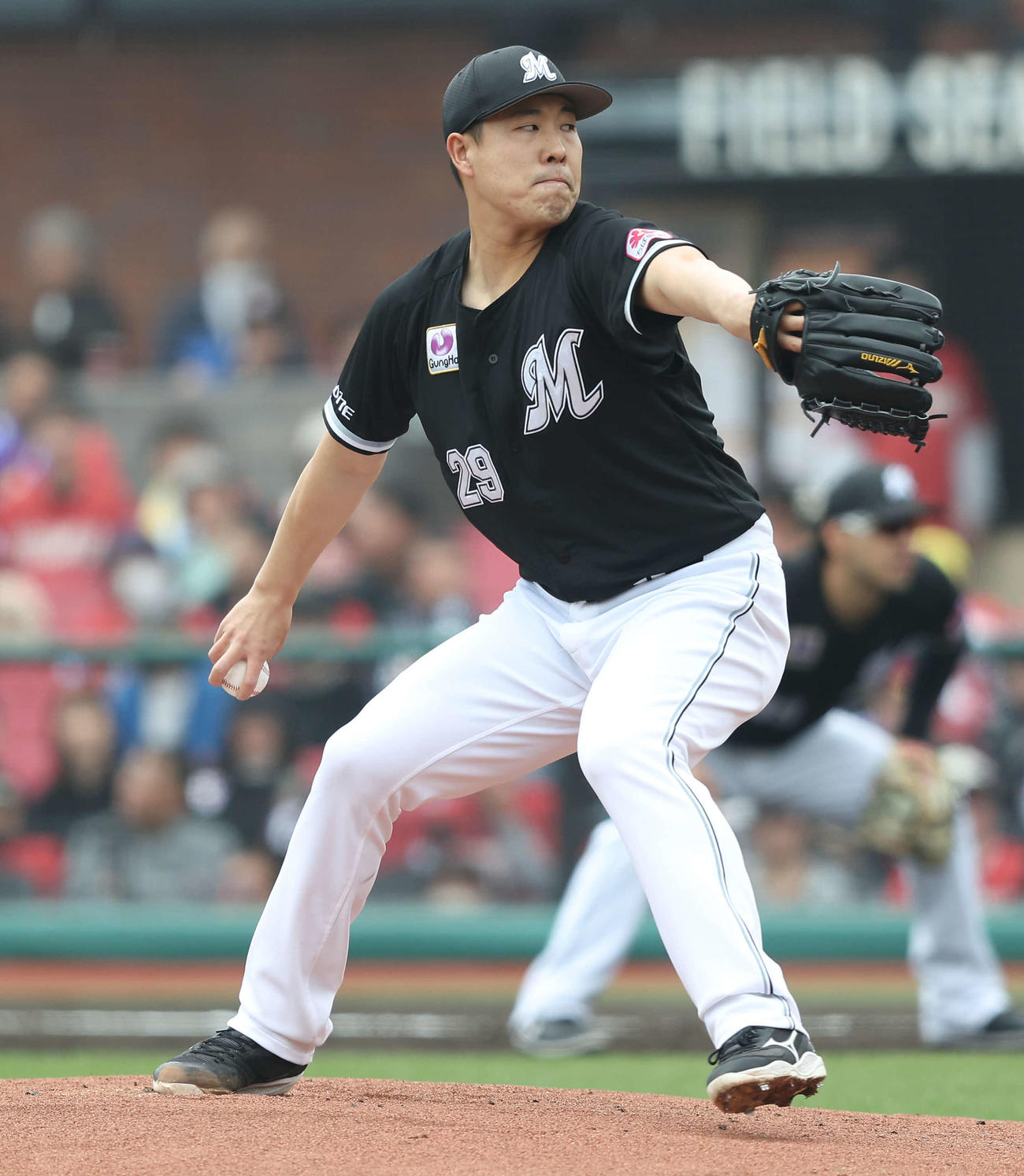 楽天対ロッテ　先発登板するロッテ西野（撮影・河田真司）