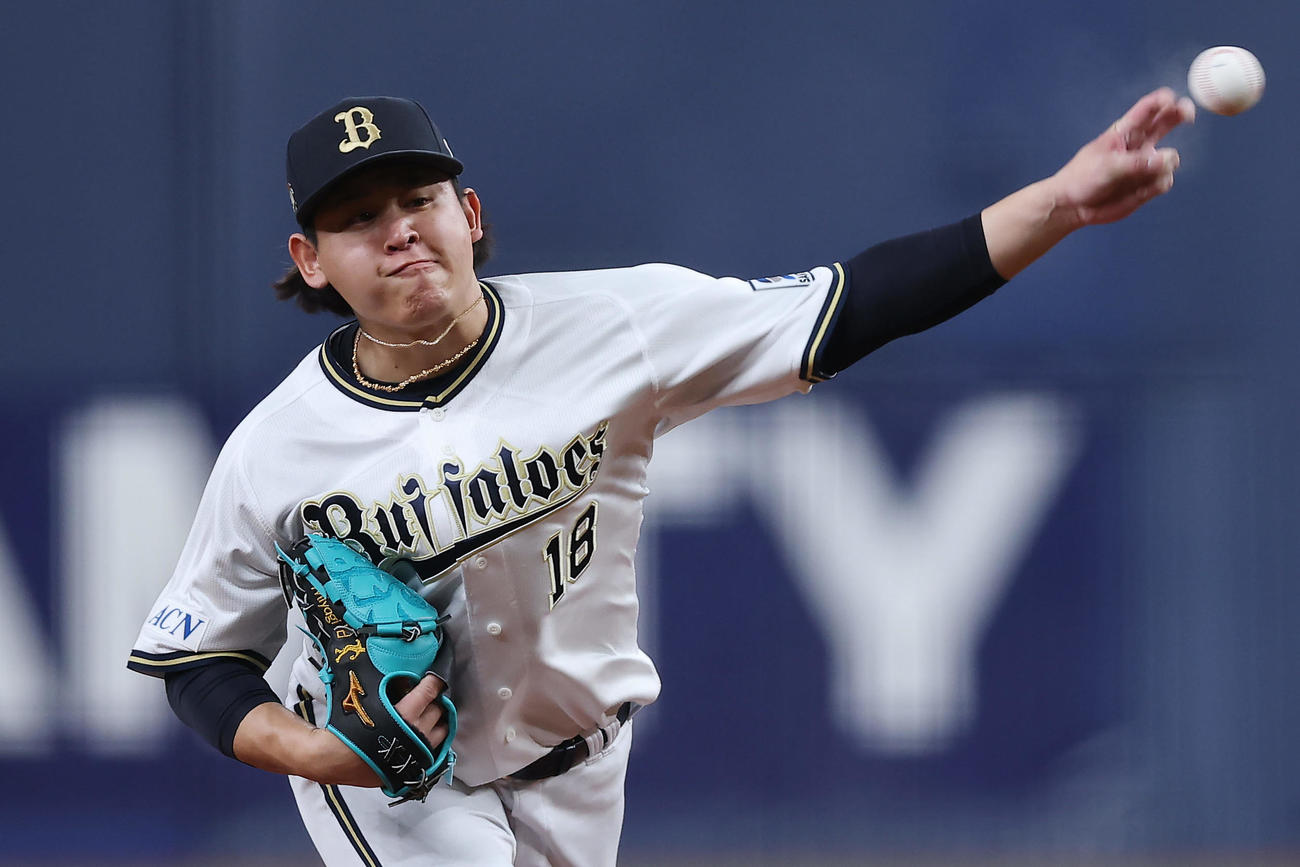オリックス対日本ハム　力投するオリックス先発の宮城（撮影・前田充）