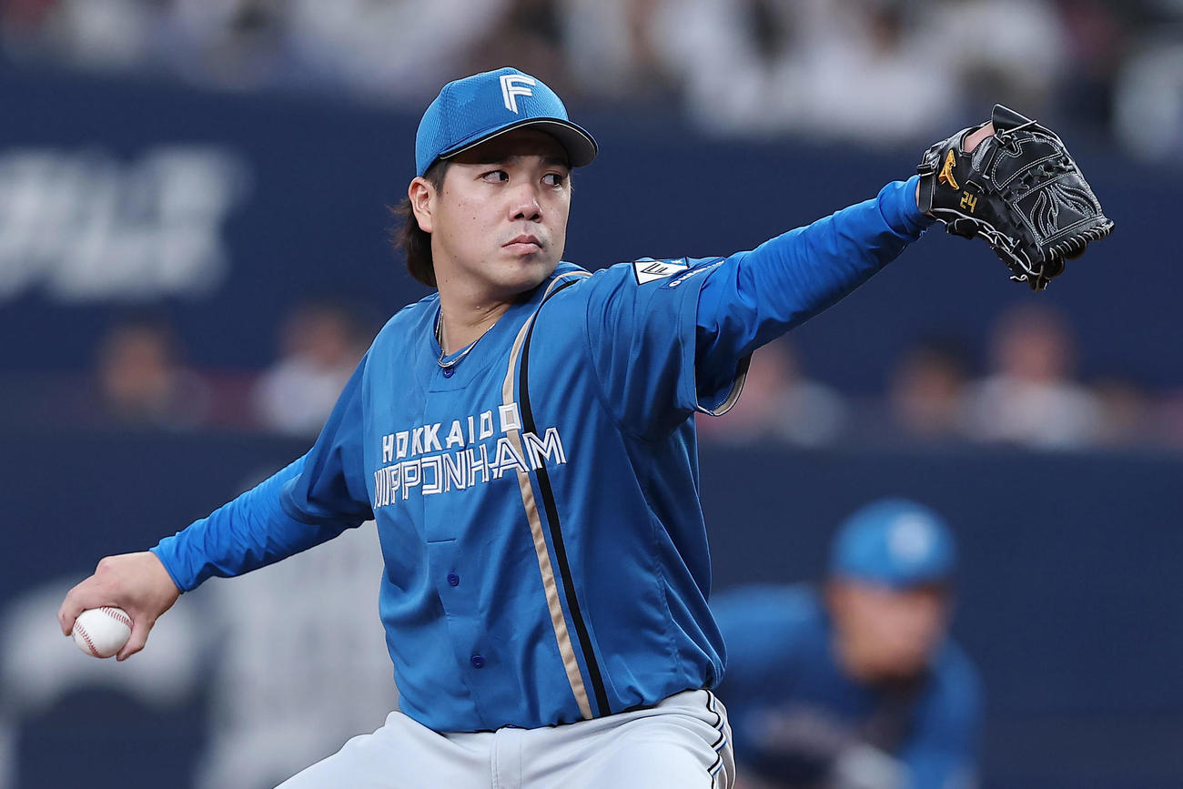 オリックス対日本ハム　力投する日本ハム先発の金村（撮影・前田充）
