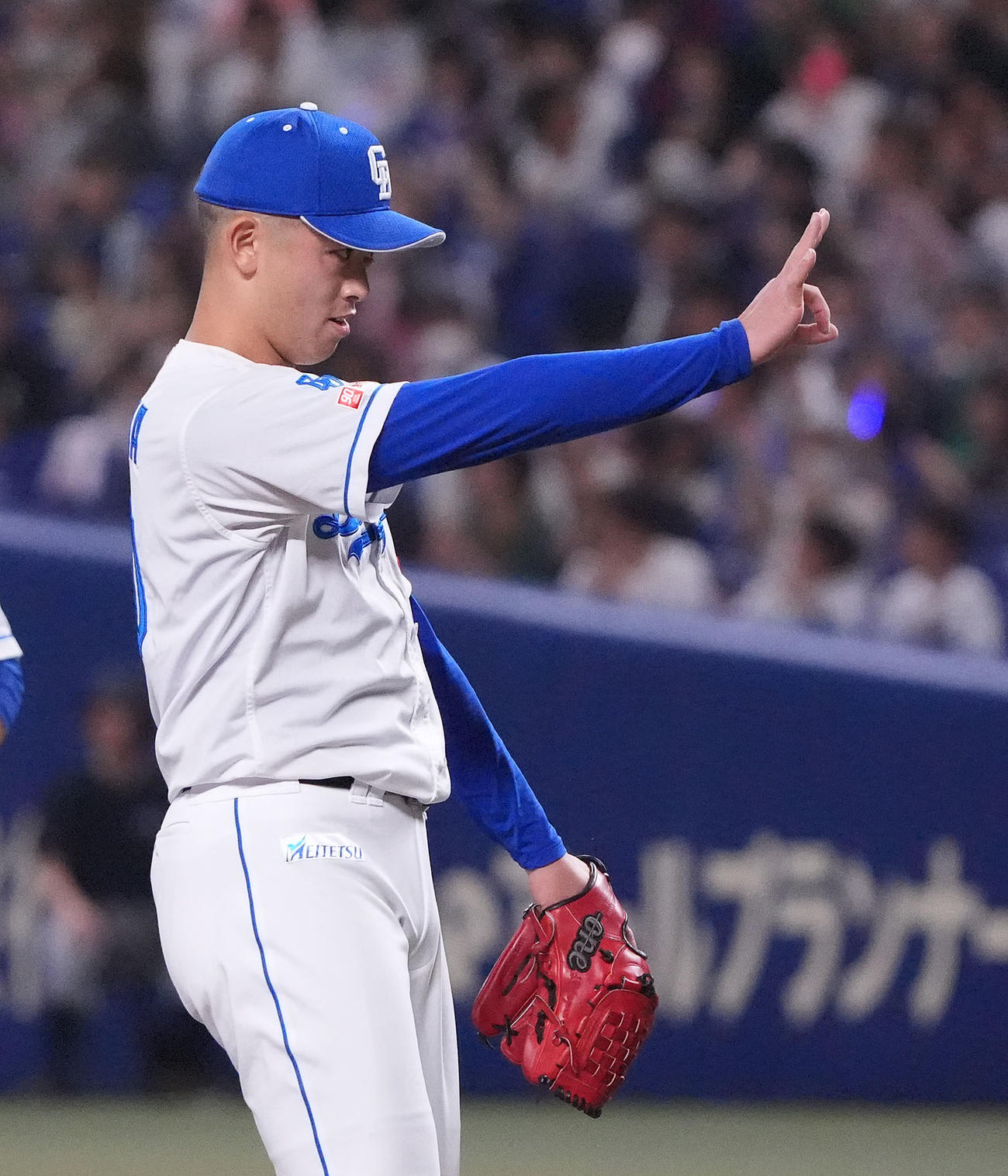中日対DeNA　8セーブ目を挙げた松山（撮影・森本幸一）