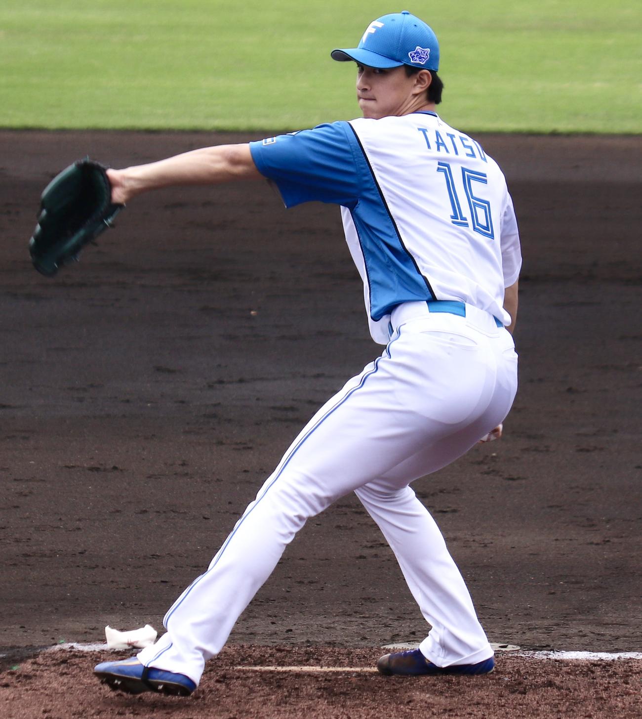 イースタン・リーグ　日本ハム対オイシックス　自己最速を更新した日本ハム達（撮影・黒須亮）