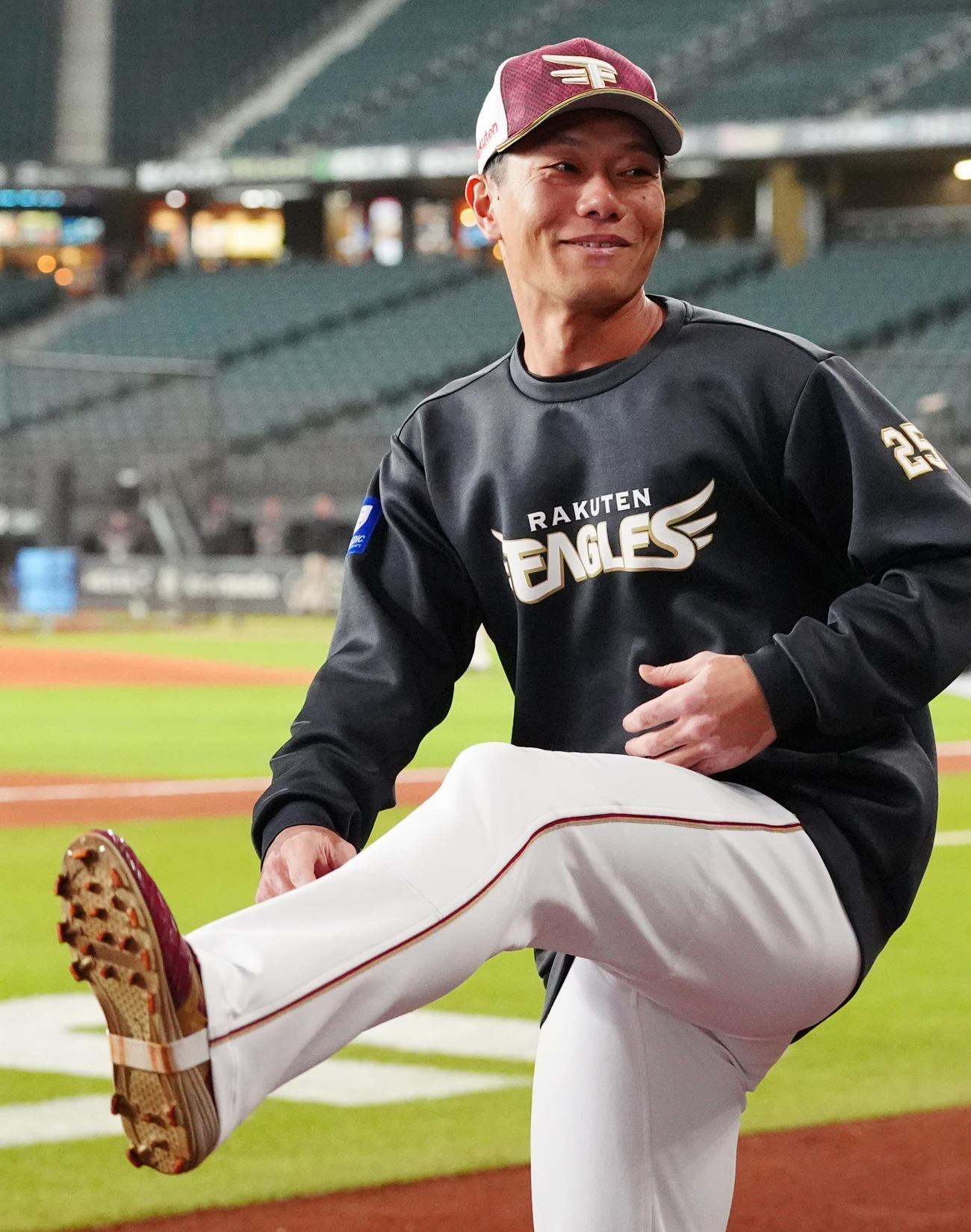 日本ハム対楽天　試合前練習に臨む楽天田中和（撮影・江口和貴）