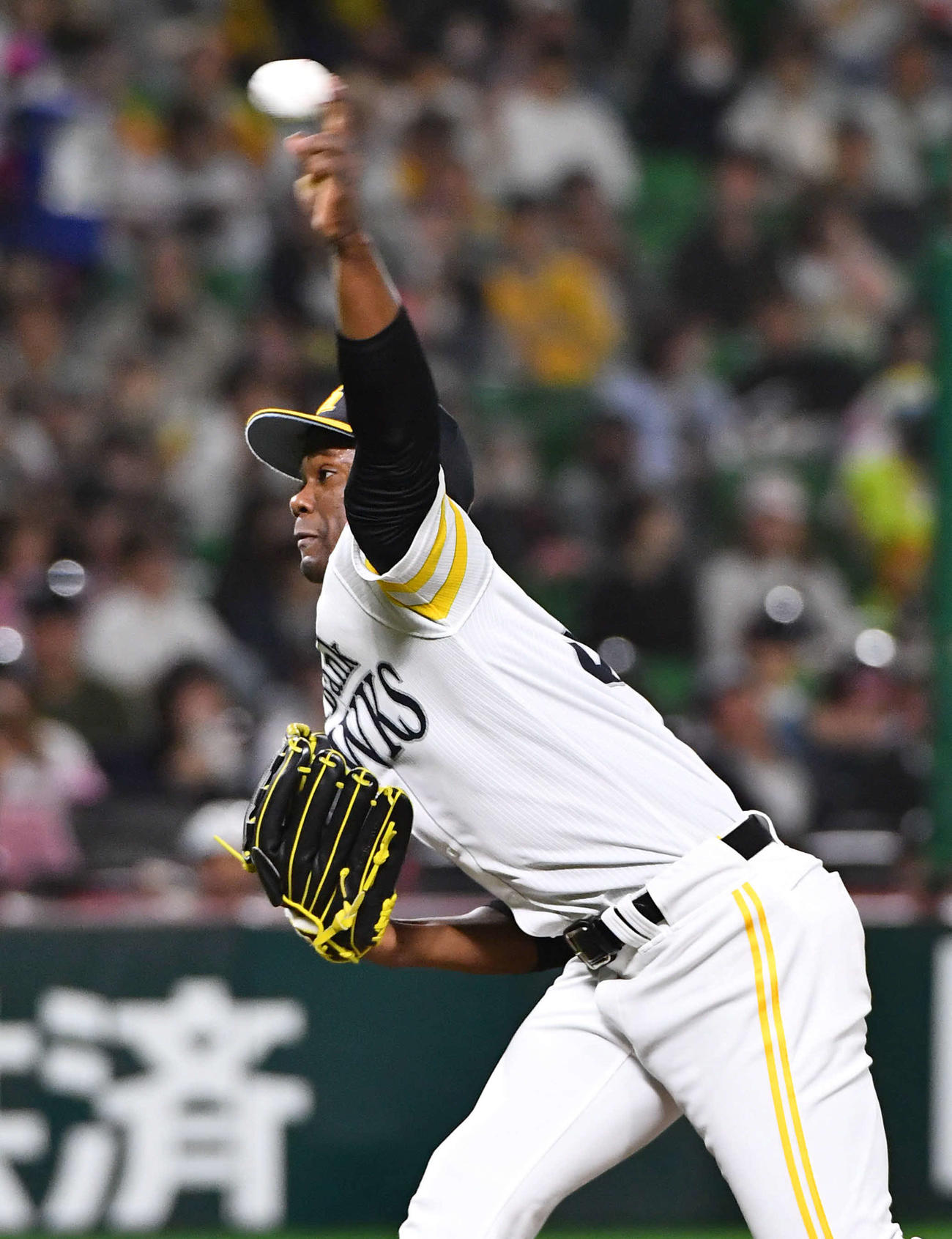 ソフトバンク対オリックス　ソフトバンク先発のモイネロ（撮影・岩下翔太）