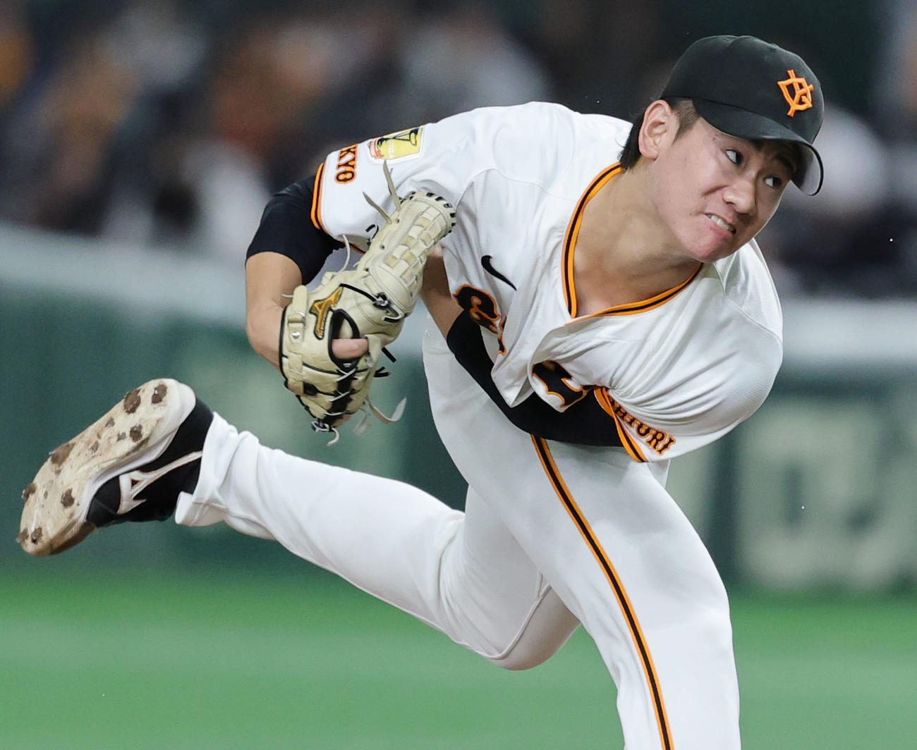 巨人対中日　巨人先発の井上（撮影・野上伸悟）