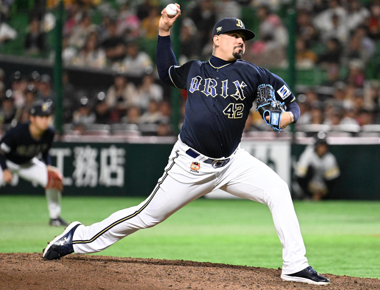 ソフトバンク対オリックス　オリックス4番手投手・マチャド（撮影・林敢治）