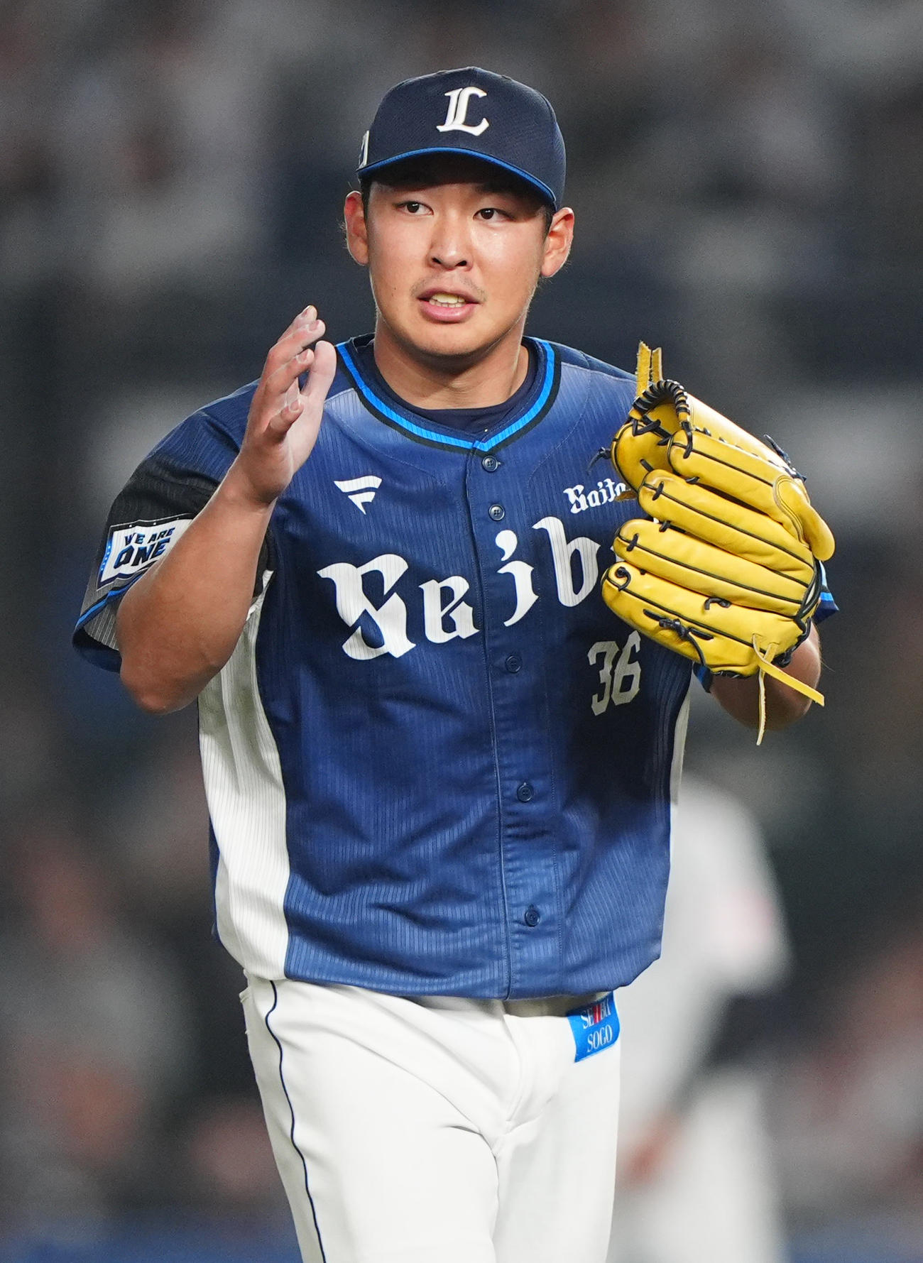 ロッテ対西武　6回から登板し2イニングを無失点に抑えた西武山田（撮影・清水貴仁）