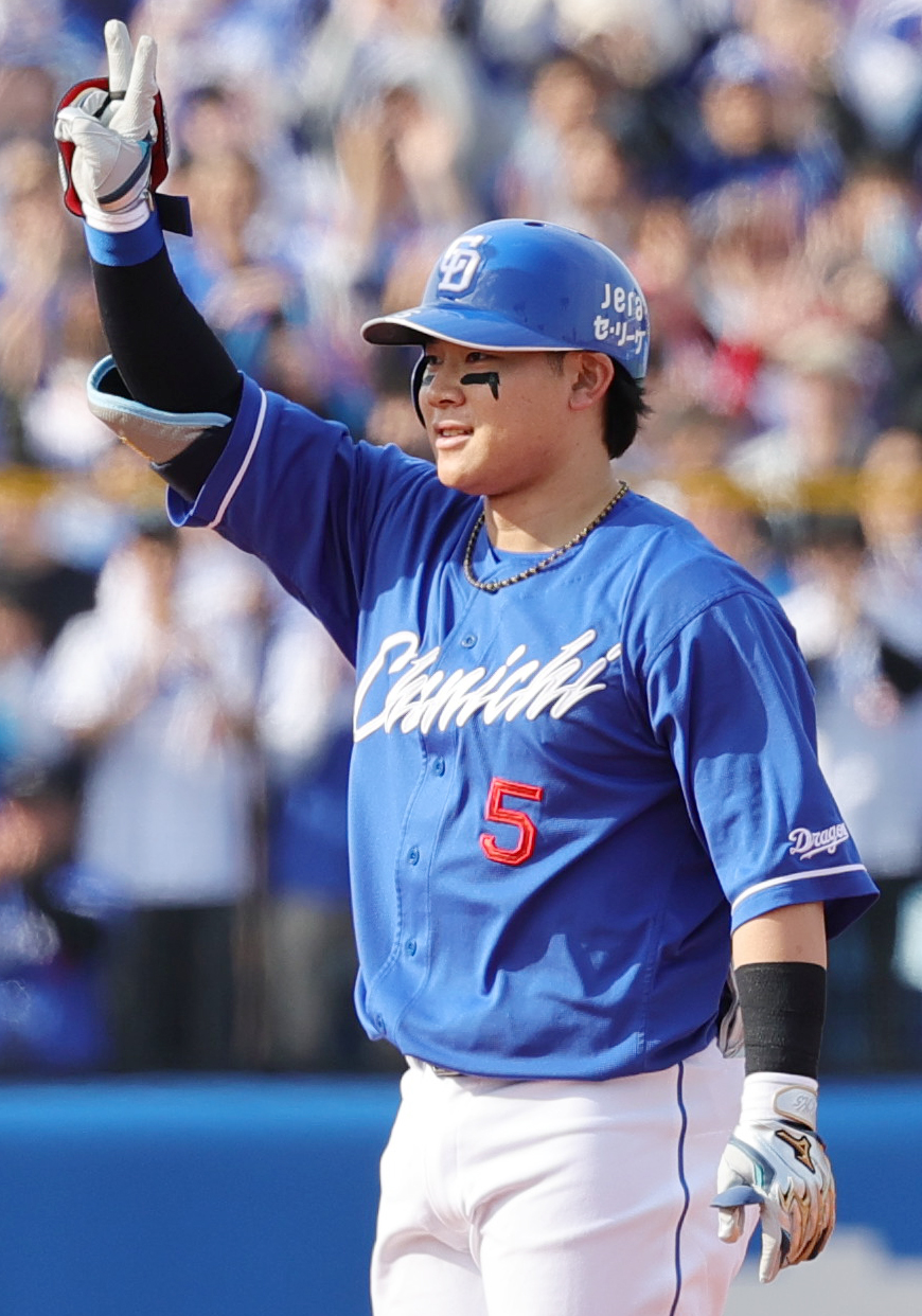 中日村松開人（2025年4月5日撮影）