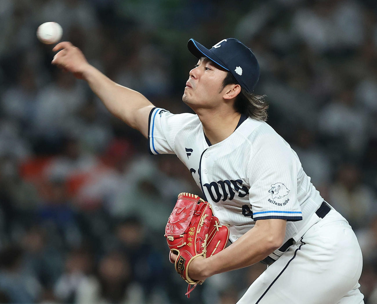 西武対オリックス　6回表、力投する今井（撮影・河田真司）