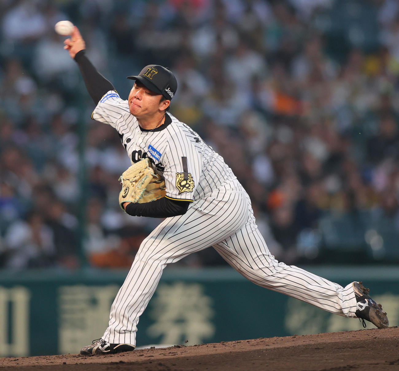阪神対巨人　力投する阪神先発の村上（撮影・上山淳一）