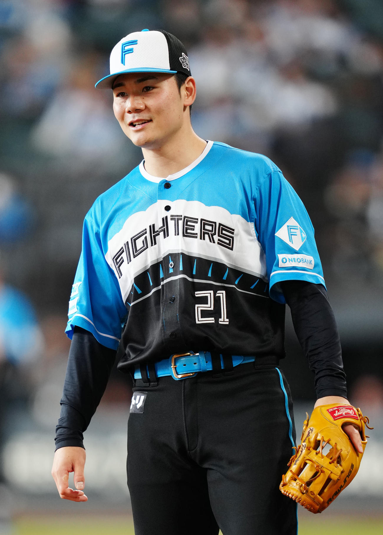 日本ハム対ロッテ　試合前、シートノックに臨む日本ハム清宮幸（撮影・江口和貴）