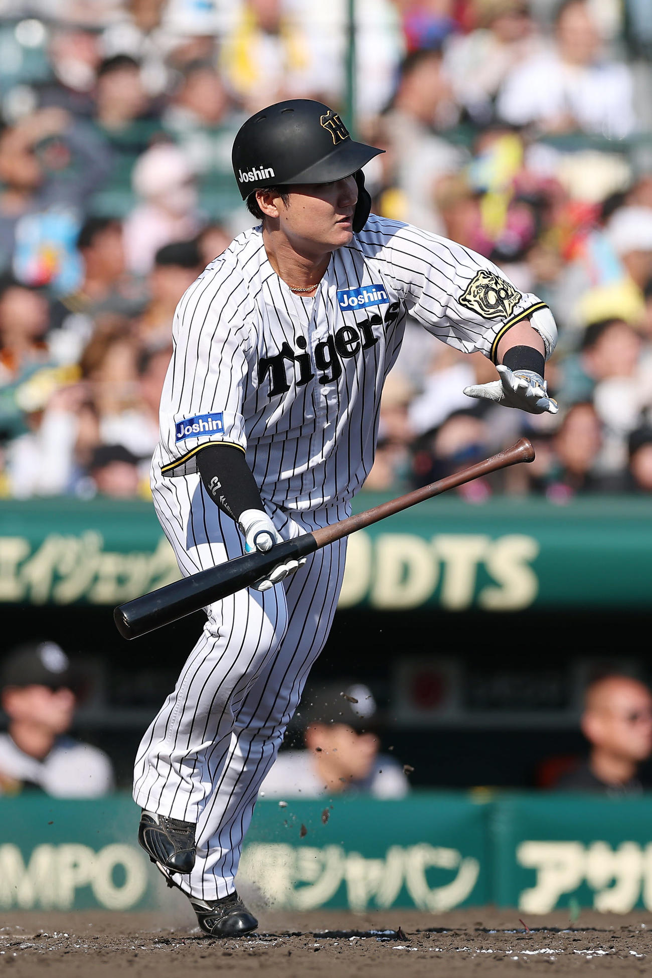 阪神対巨人　5回裏阪神2死二塁、同点中前適時打を放つ渡辺（撮影・前田充）