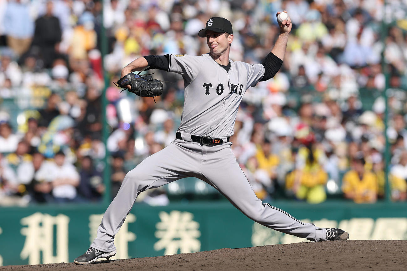 阪神対巨人　巨人2番手のグリフィン（撮影・前田充）