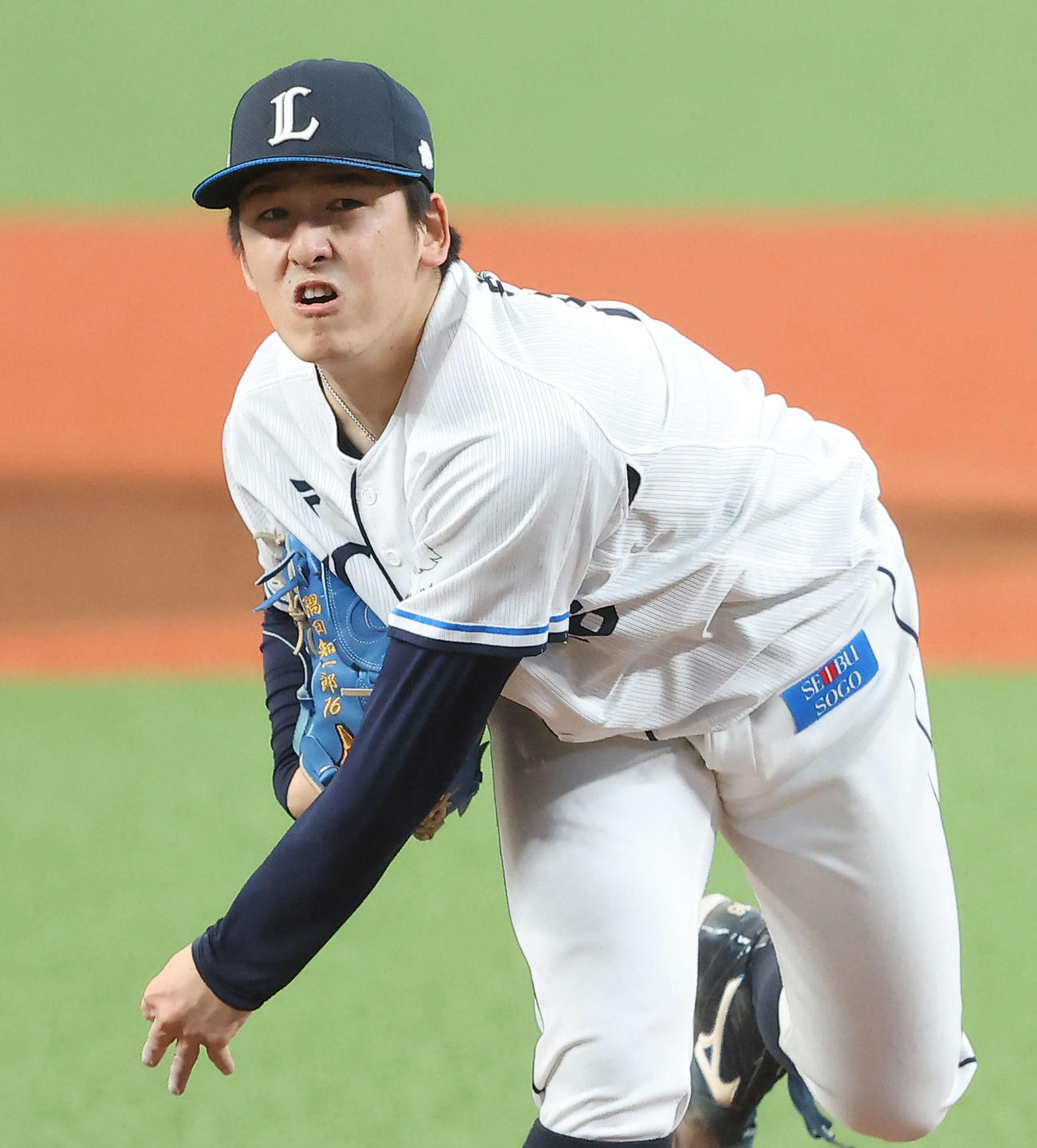 西武対オリックス　7回表、力投する隅田（撮影・河田真司）