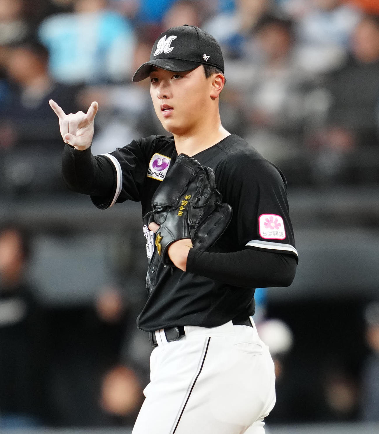 日本ハム対ロッテ　1回裏日本ハム2死二塁、野村に適時打を浴びた田中晴（撮影・江口和貴）