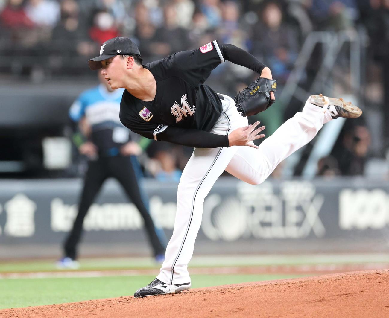 日本ハム対ロッテ　ロッテ先発の田中晴（撮影・黒川智章）