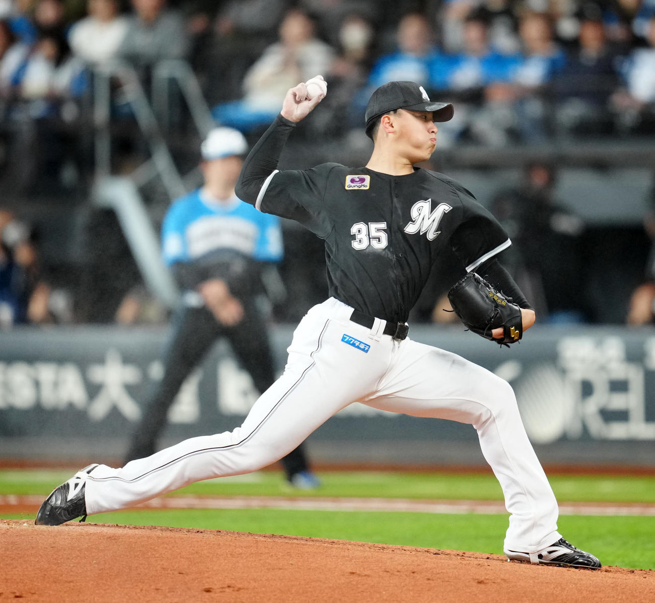 日本ハム対ロッテ　ロッテ先発の田中晴（撮影・江口和貴）