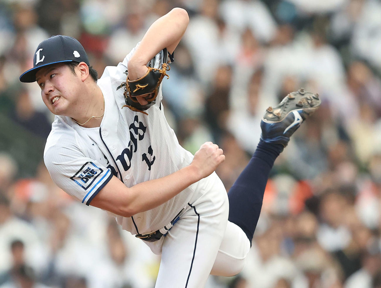 西武対オリックス　2回表、力投する渡辺（撮影・河田真司）