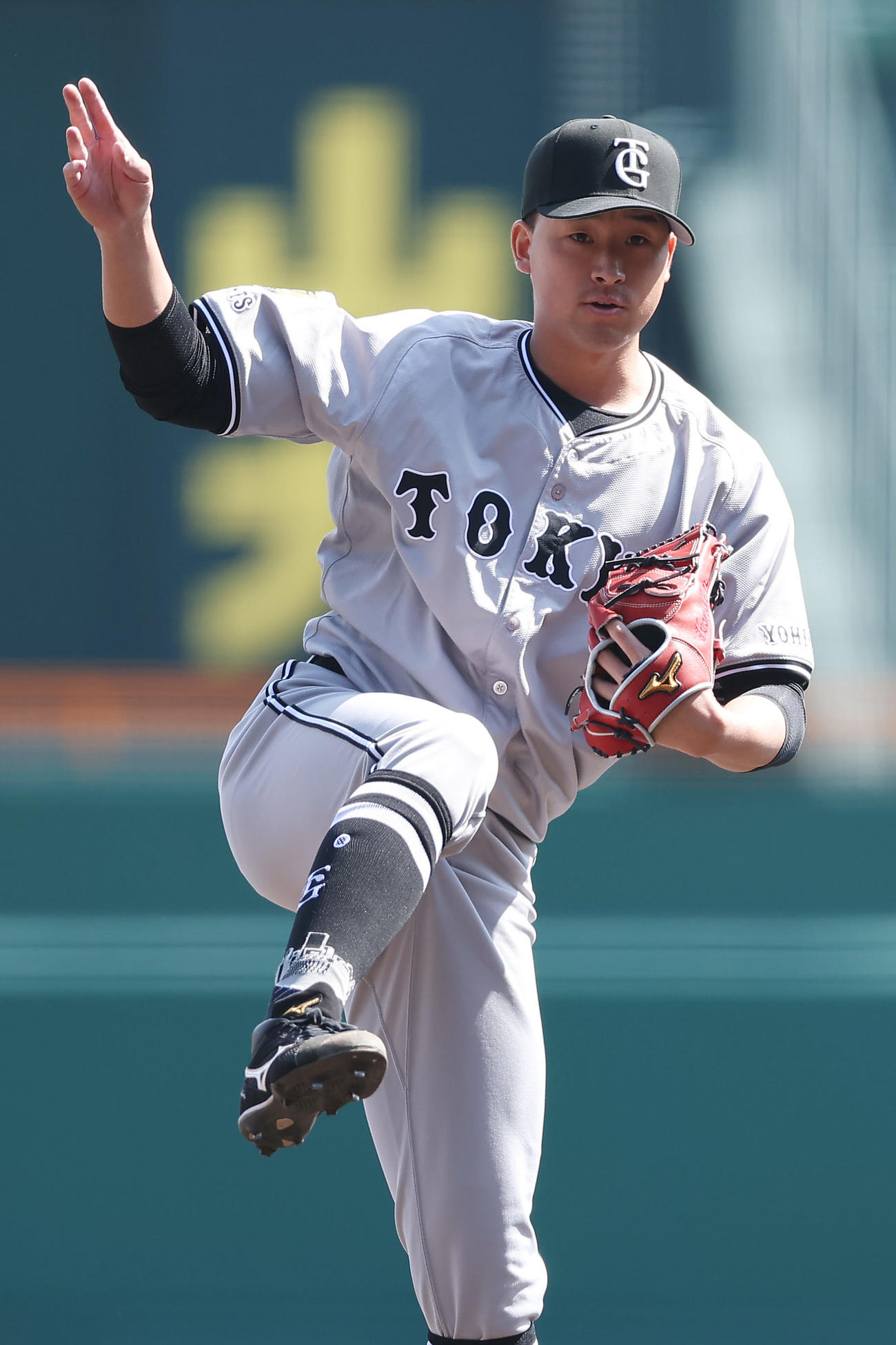 阪神対巨人　力投する巨人先発の堀田（撮影・前田充）