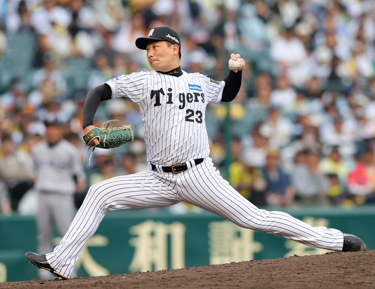 阪神対巨人　9回表に登板する阪神岩崎（撮影・上山淳一）