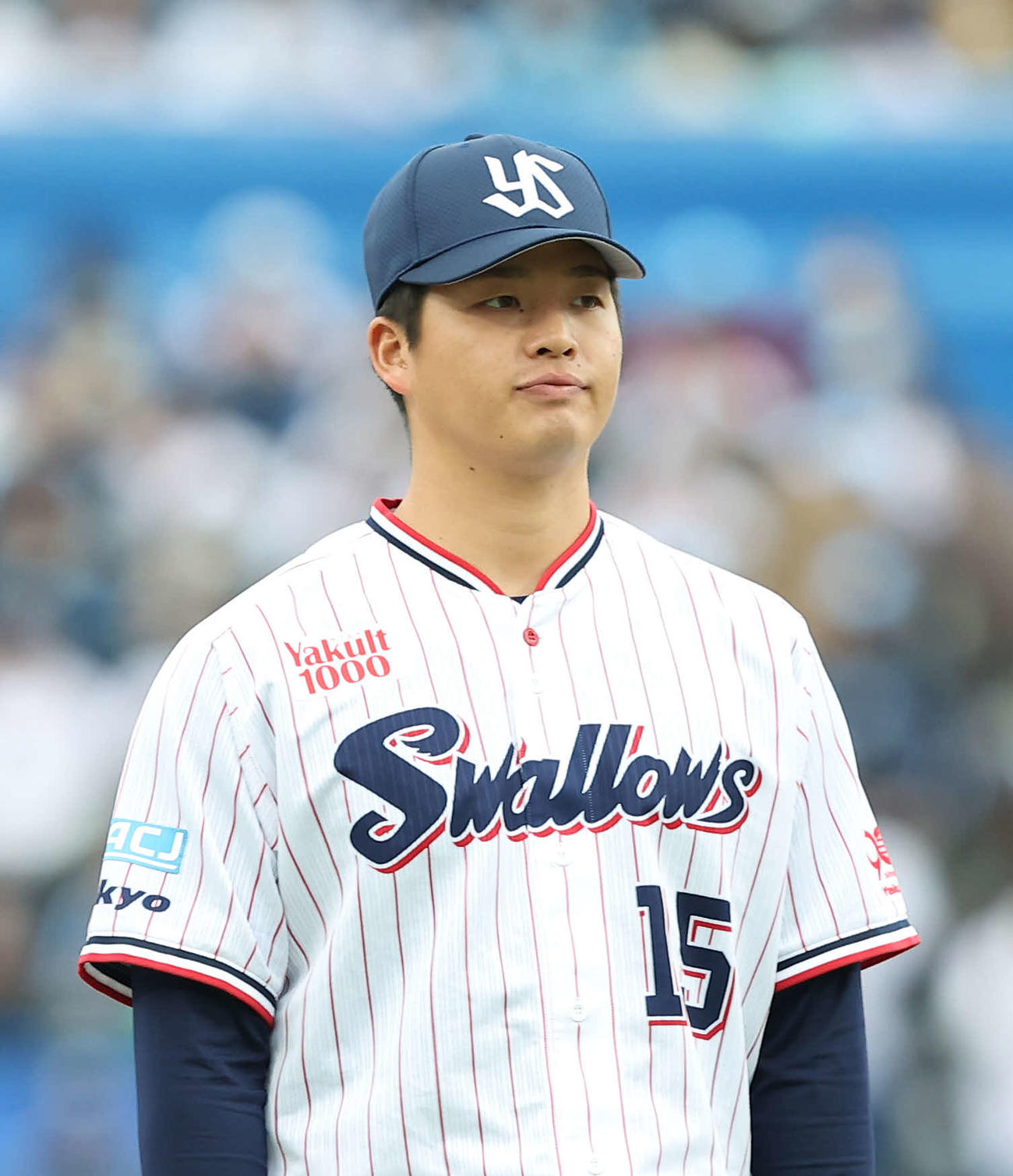 ヤクルト中村優斗（2025年3月15日撮影）