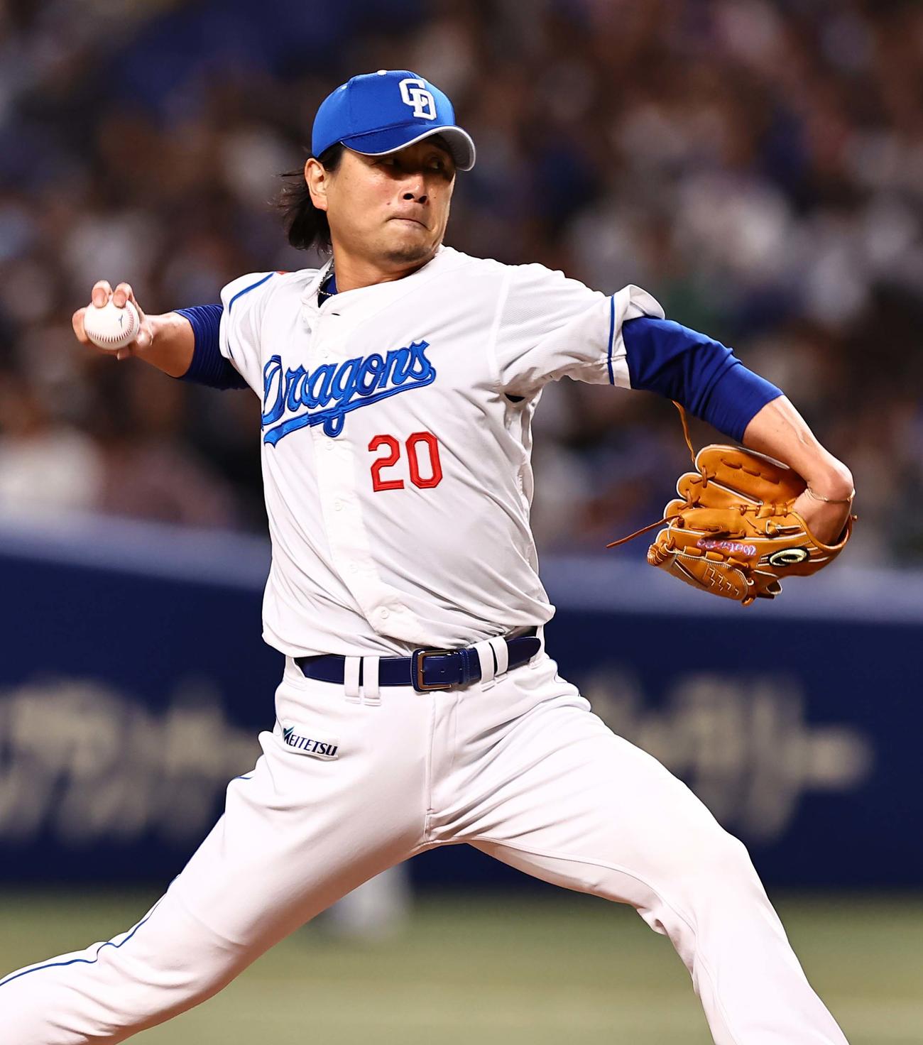 中日対阪神　中日先発の涌井（撮影・上田博志）