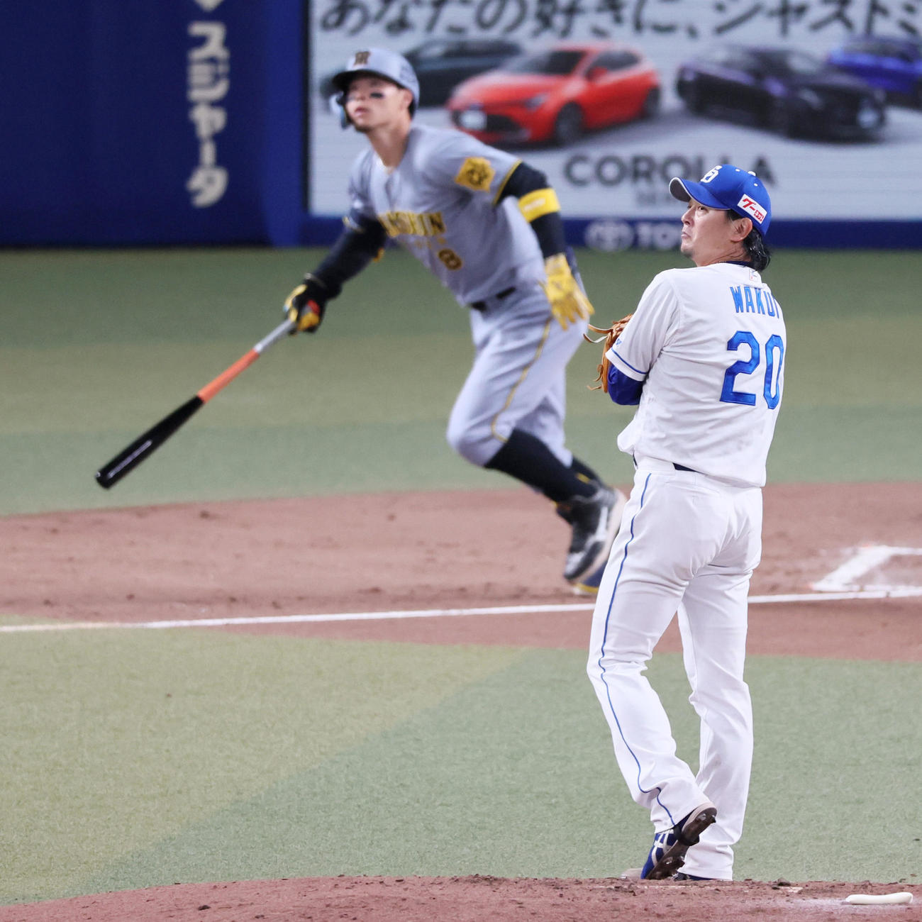 中日対阪神　4回表阪神1死、涌井は佐藤輝に右越えソロ本塁打を浴びる（撮影・加藤哉）