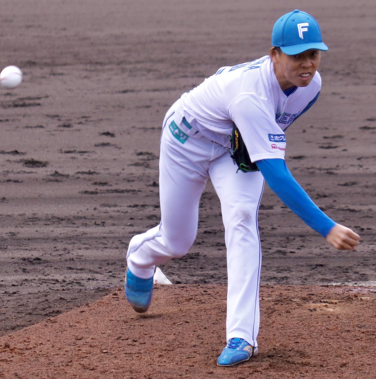 イースタン・リーグ　日本ハム対楽天　日本ハム4番手の杉浦（撮影・黒須亮）