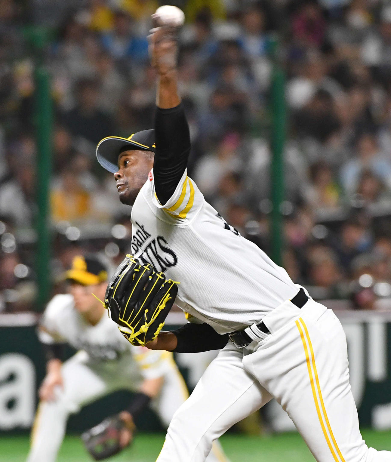 ソフトバンク対日本ハム　ソフトバンク先発のモイネロ（撮影・岩下翔太）