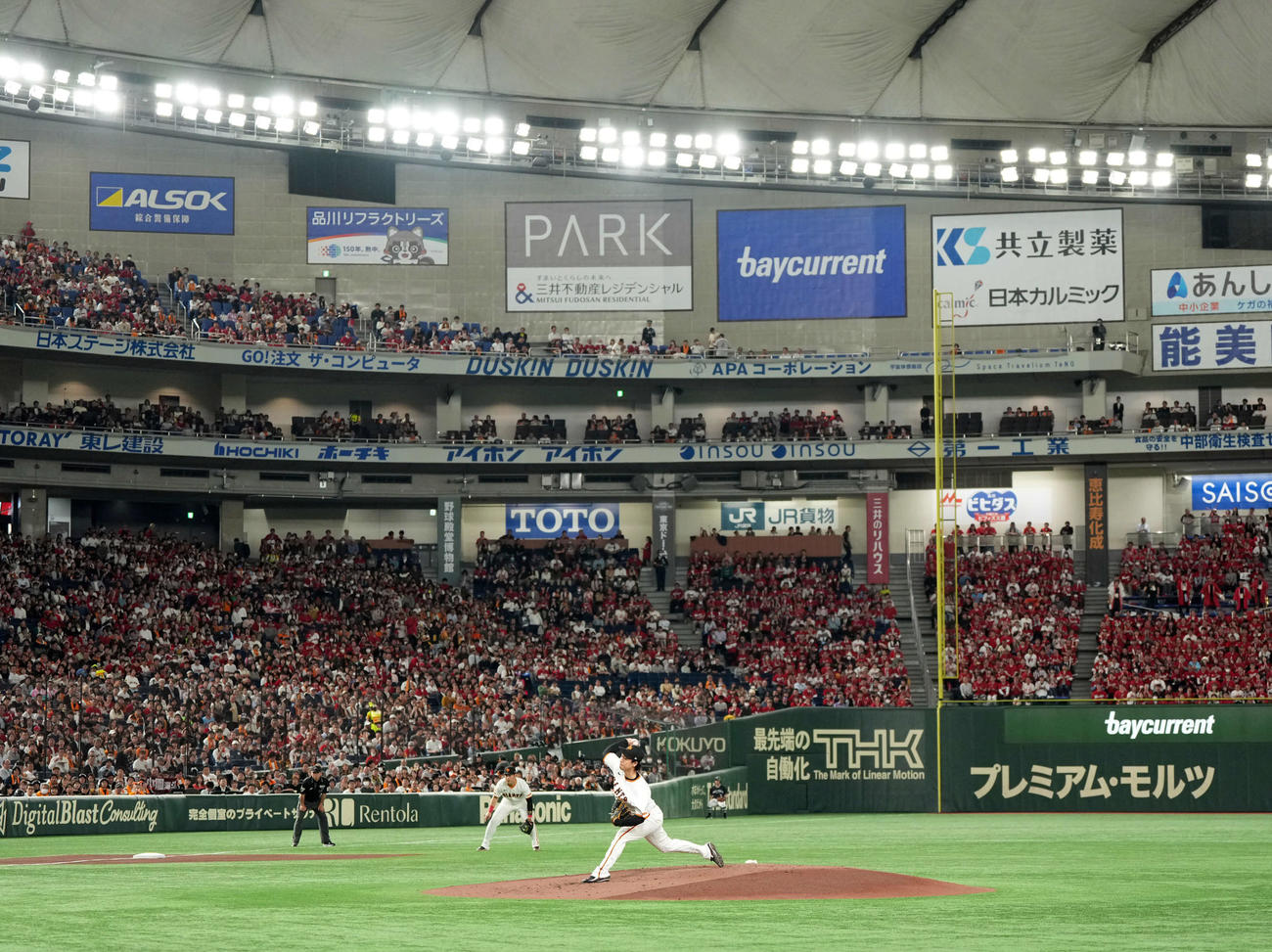 巨人対広島　巨人の先発山崎（撮影・たえ見朱実）