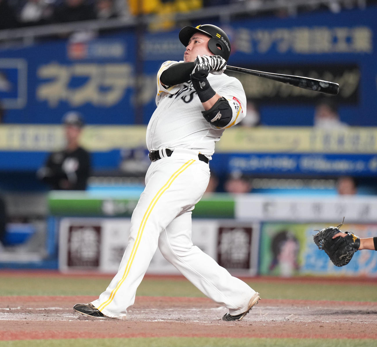 ソフトバンク山川穂高（2025年4月11日撮影）